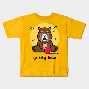 Grizzly Bear (on light colors) Kids T-Shirt